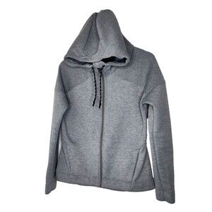 Sweaty Betty London Women Gray Running Hooded Jacket Size Large Full Zipper